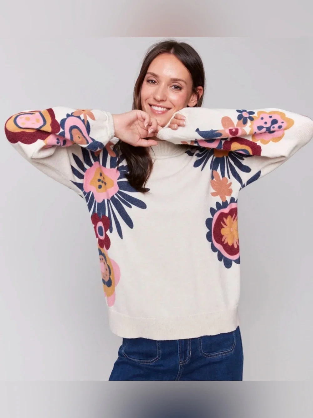 NWT Charlie B Floral Sweater - Picture 8 of 8
